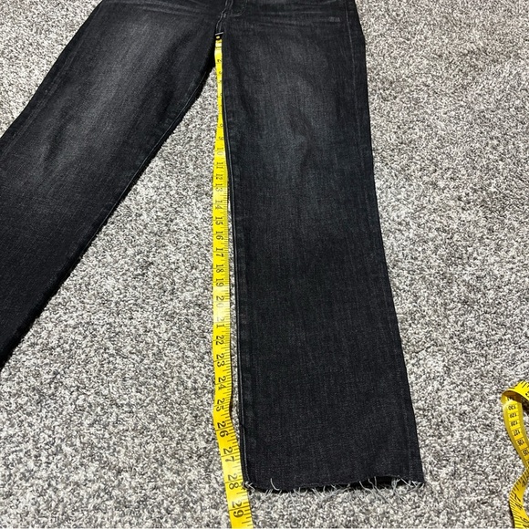 Evereve Faded Black Jeans The Ever Straight High Rise Fit Button Fly Raw Hem 28 - Picture 2 of 11